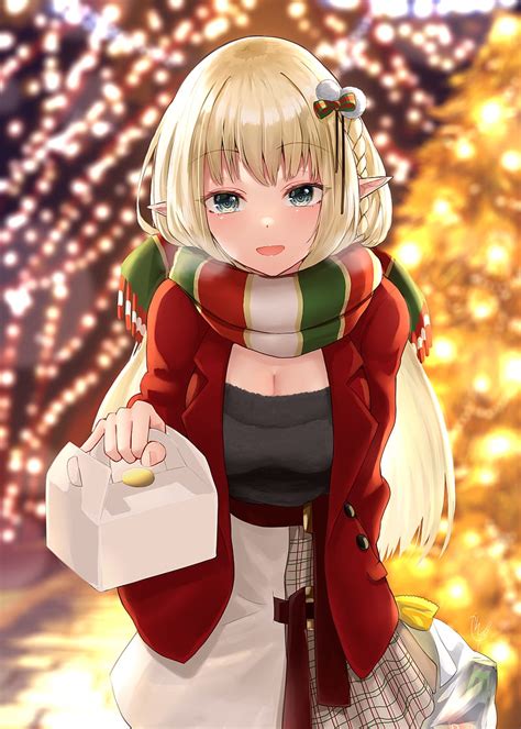 Anime, anime girls, vertical, original characters, Christmas, blonde ...