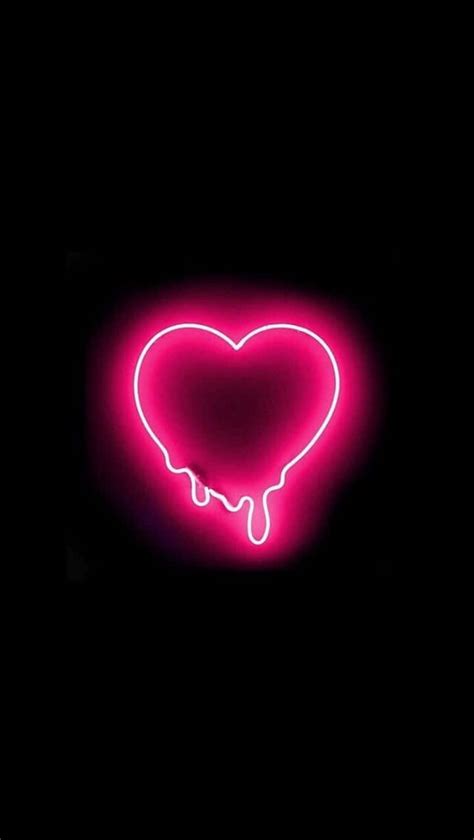 Download Simple Melted Pink Neon Heart Wallpaper | Wallpapers.com