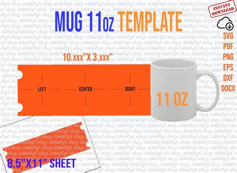 11 Oz Mug Template - Printable Word Searches