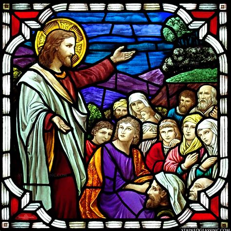 "Christian Teaching" Religious Stained Glass Window