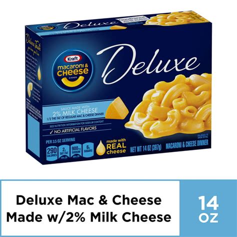 Kraft Deluxe Macaroni and Cheese Dinner with 2% Milk Cheese, 14 oz Box ...