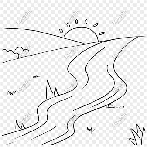 Hand Drawn Lines, Water Flow Elements, Hand-painted, Simple, Line PNG ...