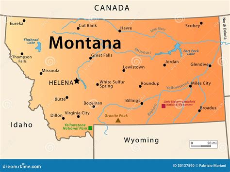 Montana Map Stock Photo - Image: 30137590