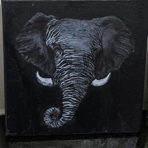 Acrylic Elephant on 8x8 : r/acrylicpainting