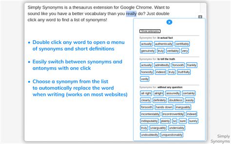 Simply Synonyms - Chrome Web Store