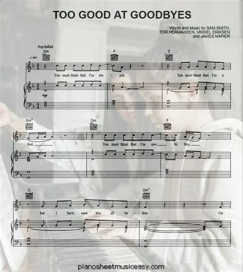 too good at goodbyes sheet music - D minor