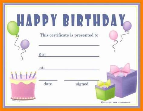 Free Printable Birthday Gift Certificates | Template Business PSD ...