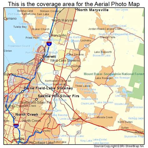 Aerial Photography Map of Everett, WA Washington