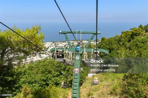 Chairlift Taking People From Anacapri To The Summit Of Mount Solaro ...