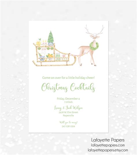 Christmas Cocktail Party Invitation, Holiday Cocktail Party Invitation ...