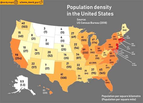 The Weird Wide Web — mapsontheweb: Population density in the United...