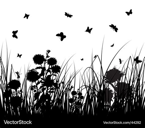 Grass and flowers Royalty Free Vector Image - VectorStock