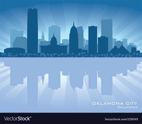 Oklahoma city skyline silhouette Royalty Free Vector Image