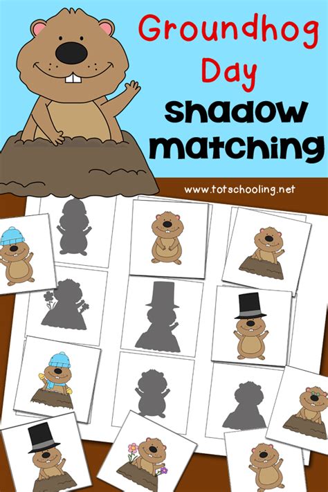 Groundhog Day Shadow Matching Activity | Totschooling - Toddler ...