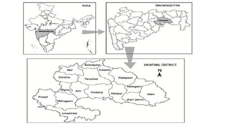 Location map of Yavatmal district, Maharashtra. | Download Scientific ...