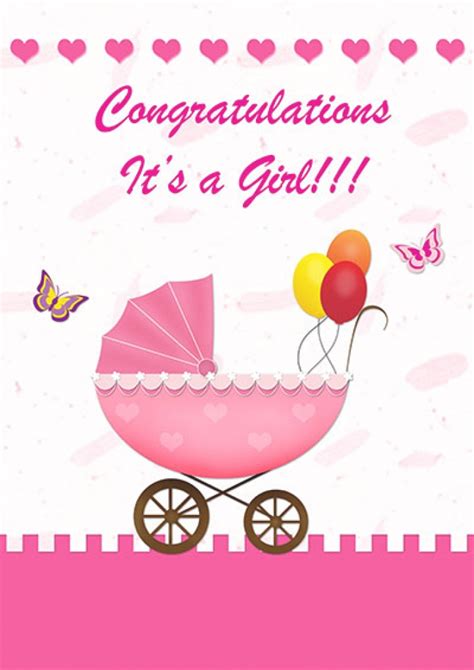 Congratulations On Your Baby Girl Free Printable Cards - Printable Card ...