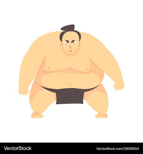 Japanese Fat Sumo Martial Arts Fighter Fighting Vector Image