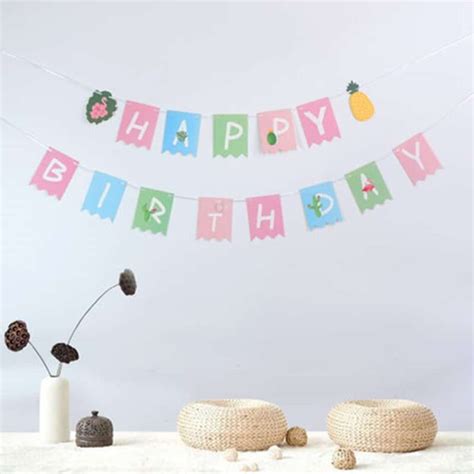 Happy Birthday Banner – Tropical Hawaiian Themed - Customised Helium ...