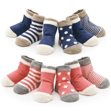 Hot Sale Luxury 4 pair Infant Newborn Socks 100% Cotton Sock Non slip ...