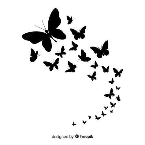 Premium Vector | Butterfly swarm silhouette background