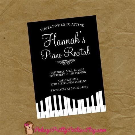 PIANO RECITAL Party Invitation - Digital Personalized File to Print ...