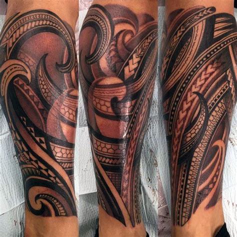 Patter Mens Polynesian Tribal Leg Sleeve Tattoo Ideas Polynesian Tribal ...