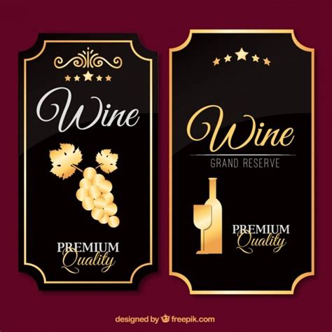 Free Vector | Luxury wine labels in vintage design