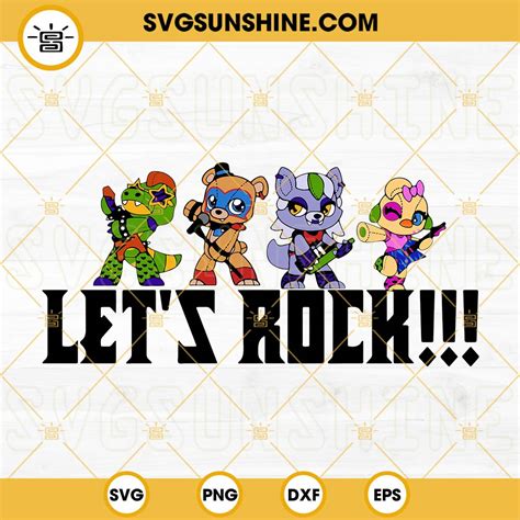 Let's Rock SVG, FNAF Glamrock Band SVG, Five Nights At Freddys SVG PNG ...