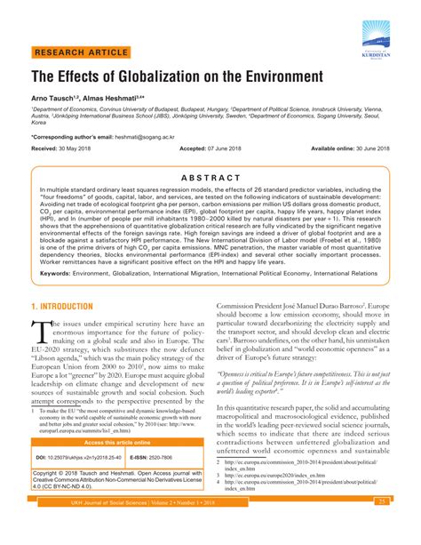 (PDF) The Effects of Globalization on the Environment