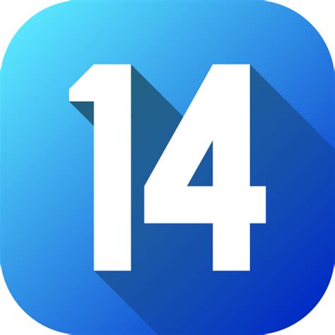 Number 14 Generic Flat Gradient icon