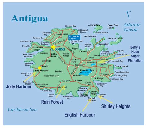 Printable Map Of Antigua