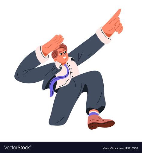 Business man pointing up with arm advertising Vector Image