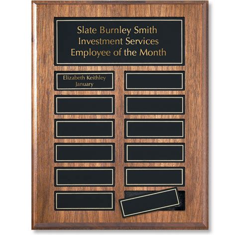 Employee Of The Month Plaque Template