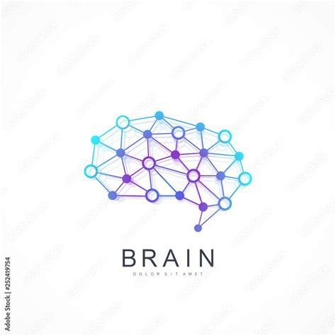 Colorful Vector Template Brain Logo. Artificial Intelligence Logo ...