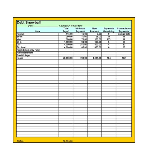 38 Debt Snowball Spreadsheets, Forms & Calculators