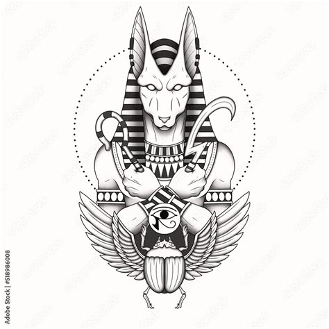 Anubis tattoo design Stock Illustration | Adobe Stock