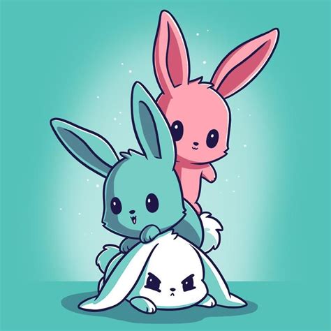 Fluffy Bunnies T-Shirt TeeTurtle | Bunny drawing, Cute animal drawings ...