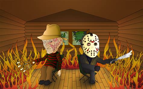 Freddy Vs Jason Wallpaper Jason Voorhees Freddy Krueger Artwork ...