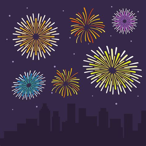 Flat Fireworks Vector Illustration 205996 Vector Art at Vecteezy