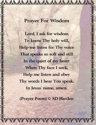 UNTO THE LEAST OF THESE: Prayer For Wisdom