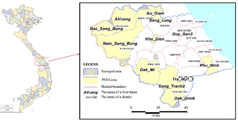 The location and map of Quang Nam province, Vietnam | Download ...