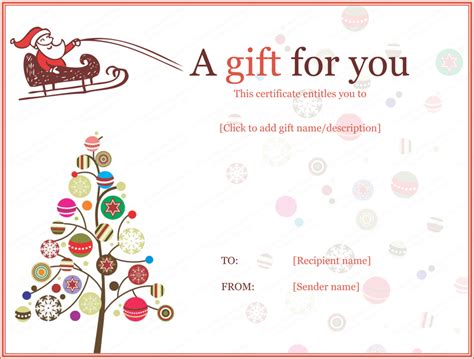 Jolly Simple Christmas Gift Certificate Template