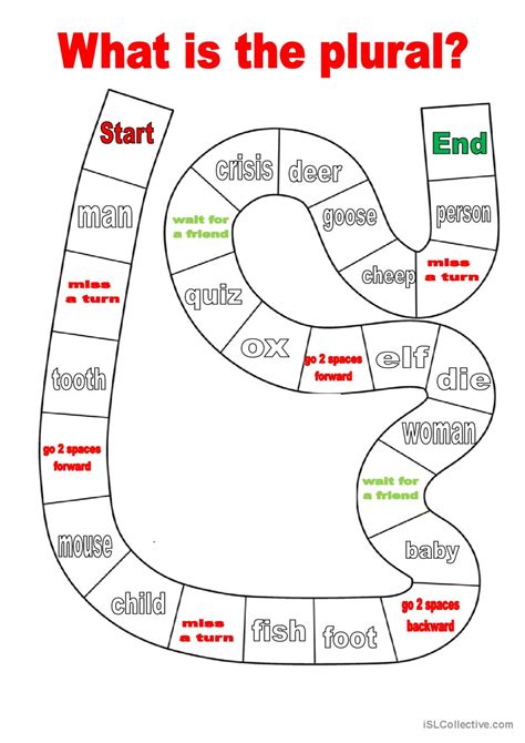 Board game _ Plural general grammar…: English ESL worksheets pdf & doc