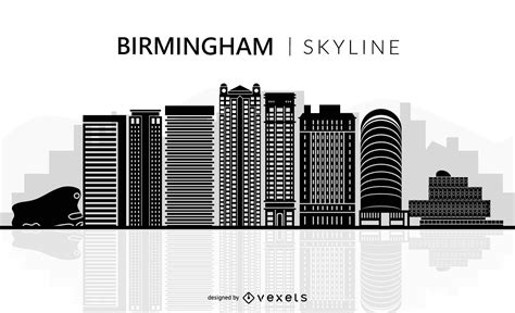 Birmingham Skyline Silhouette Vector Download