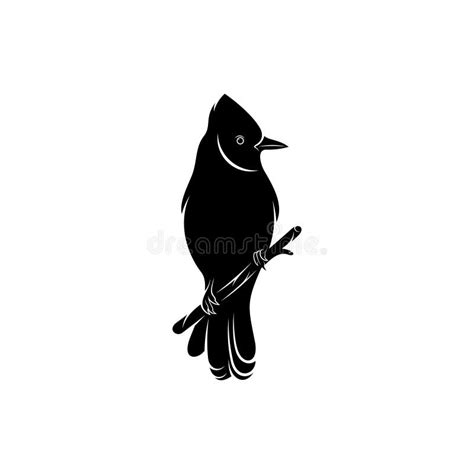 Blue Jay Bird Silhouette Vector Illustration Stock Vector ...