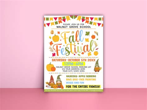 Fall Festival Flyer, Editable School Event Flyer, Church School Commun ...