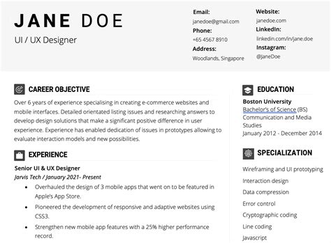 UI/UX Designer: Resume Template And Guide | GRIT