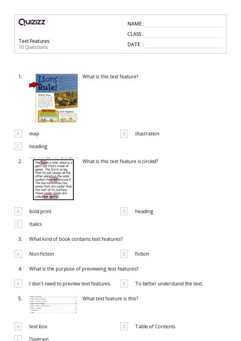 50+ Fiction Text Features worksheets for 5th Grade on Quizizz | Free ...