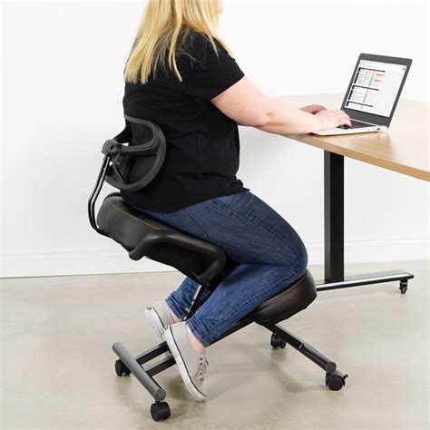 Black Adjustable Ergonomic Kneeling Chair with Back Support – Dragonn