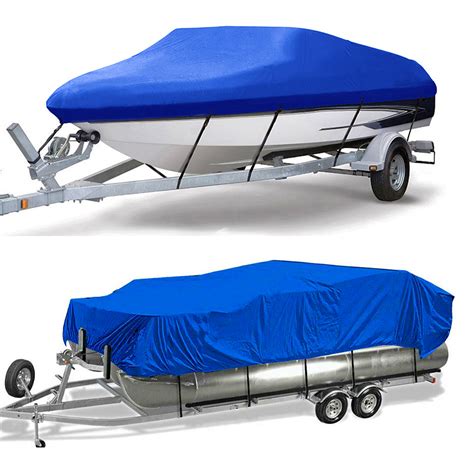 11-24ft Waterproof Heavy Duty Boat Cover Pontoon V-Hull Fish Ski Bass ...